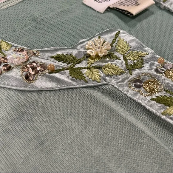 Together Aqua Cardigan with Bead Sequin and Embroidery Detail - Picture 3 of 10